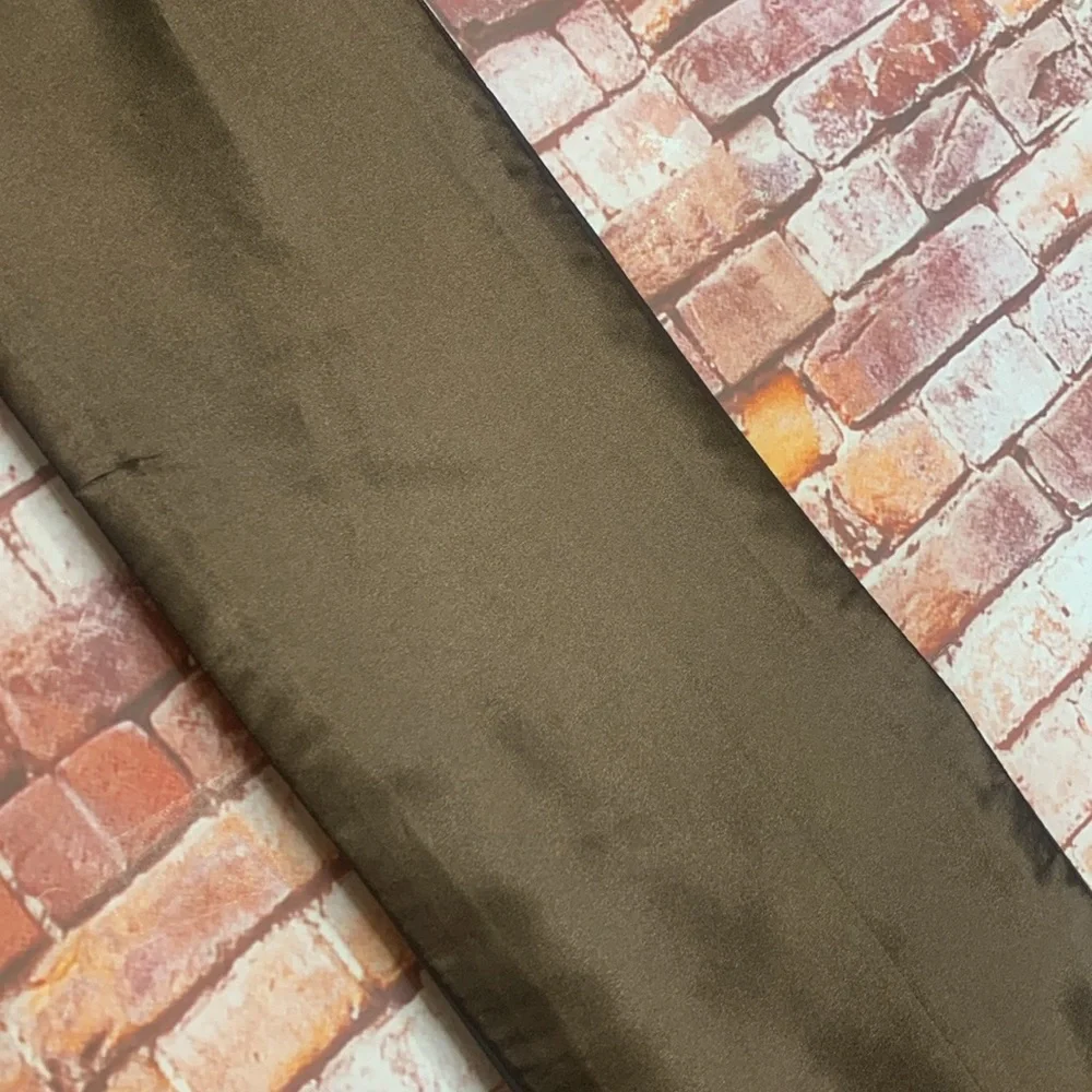 Chocolate Brown Satin Floral Embroidered Scarf